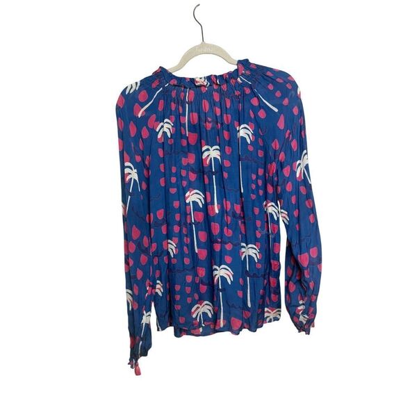 Oliphant Palm Tree Cotton Silk Blend Blouse Sz. S - Picture 3 of 6